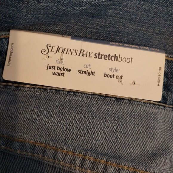 St Johns Bay Jeans 12L Denim Blue Straight Leg Bootcut Stretch Mid Rise Lot Of 2 - Picture 9 of 16